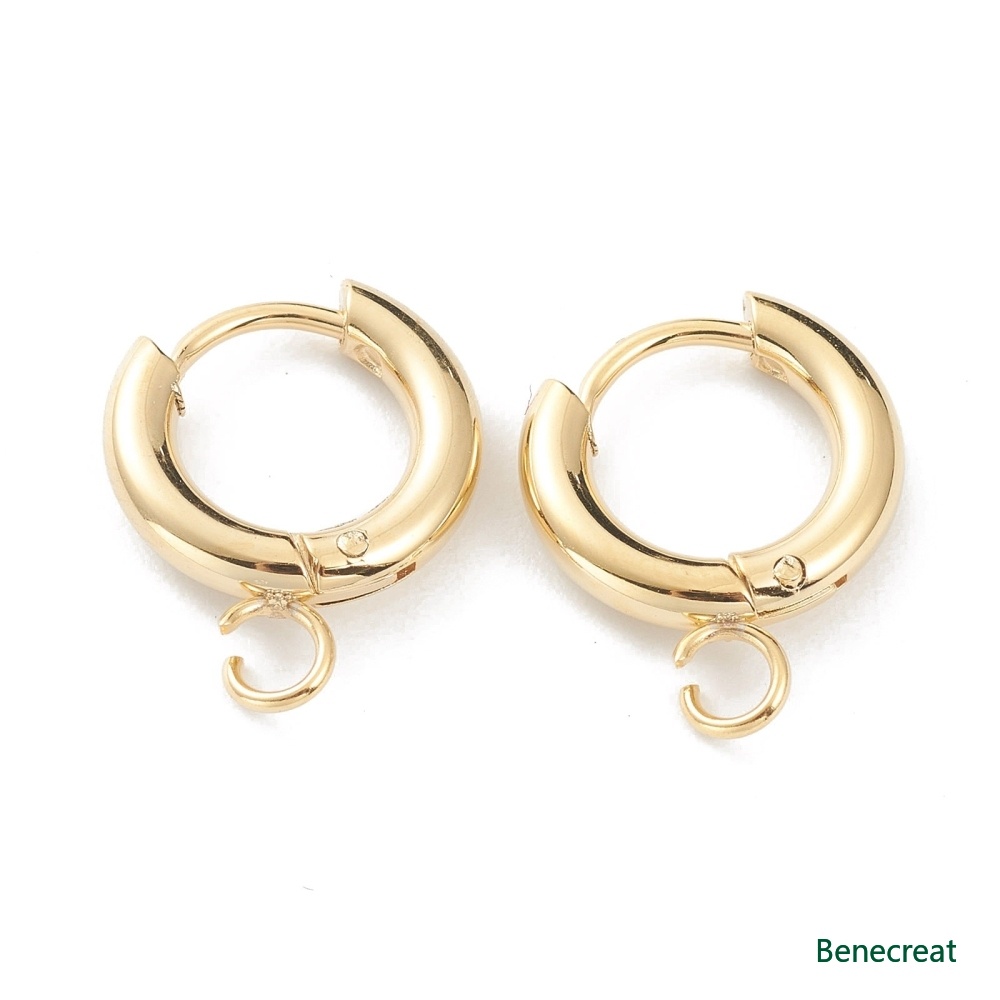 Bộ 10 Vòng Tròn Bằng Thép Không Gỉ 201 316 Pin 16x13.5x2.5mm Cài Khuyên Tai