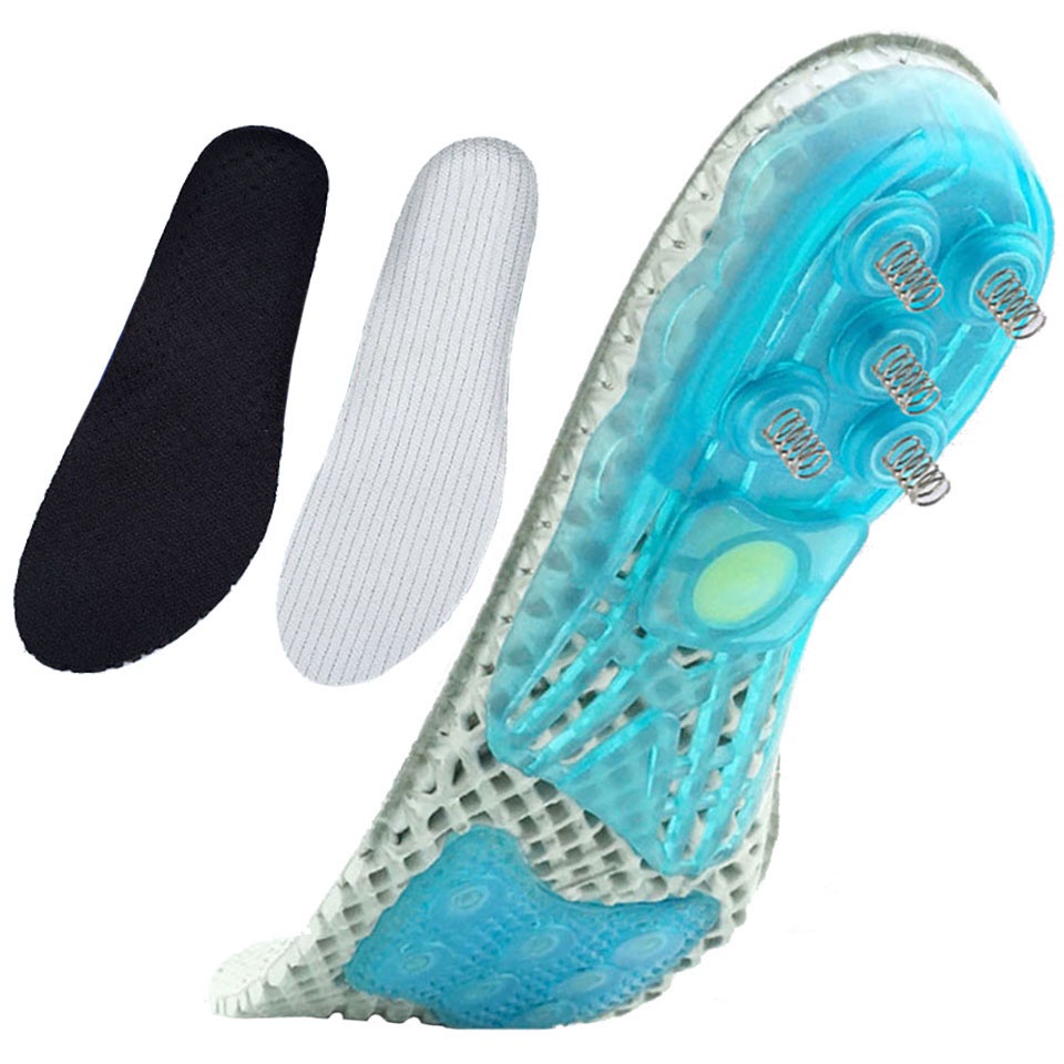 Miếng Lót Giày Thể Thao Bằng Vải Lưới Silicone Co Giãn Chống Sốc Chống Mùi Thoáng Khí
