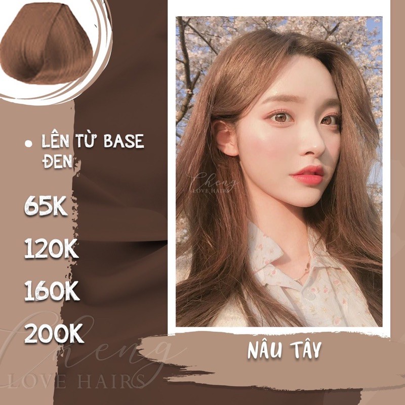 THUỐC NHUỘM TÓC MÀU NÂU TÂY - Lên từ nền tóc nâu