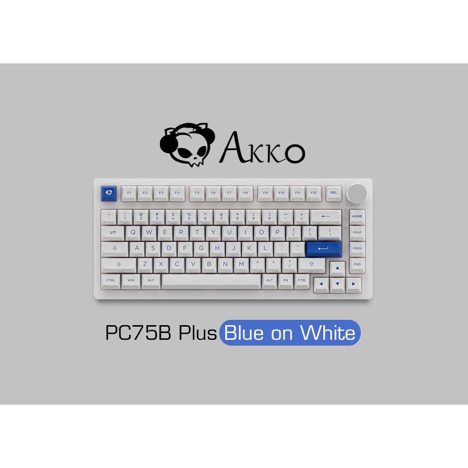 Bàn phím cơ AKKO PC75B Plus Blue on White_Hàng chính hãng, bảo hành 12 tháng.