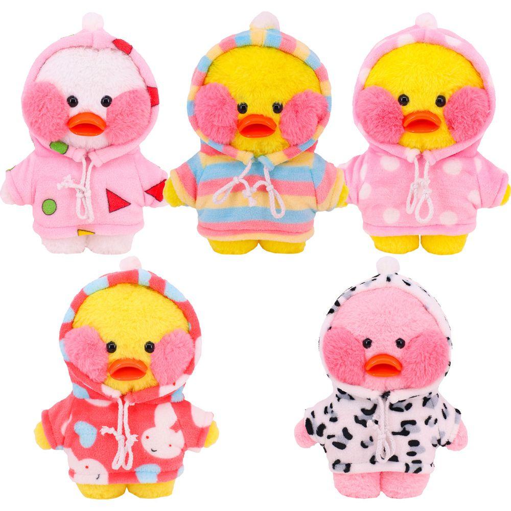 Bộ Áo Liền Quần Vải Cotton Phối Lông Hình Vịt Vàng Hoạt Hình Dễ Thương Cho Bé