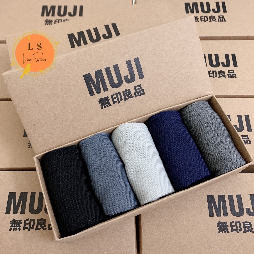 Tất nam, tất cổ ngắn MUJI ngăn ngừa hôi chân màu cơ bản