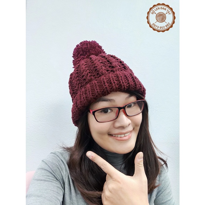 Mũ len đan tay - Quà handmade - Mũ dáng chuông