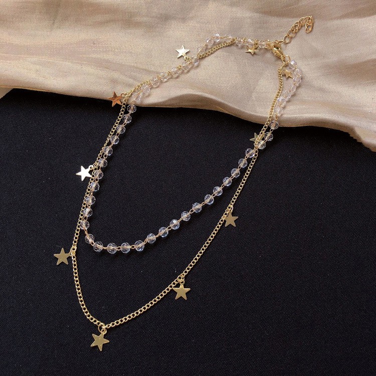 Vòng Cổ Nữ Chocker TOBI STORE Dây Chuyền Chuỗi Đính Trăng Sao Hạt Pha Lê Siêu Xinh TB107