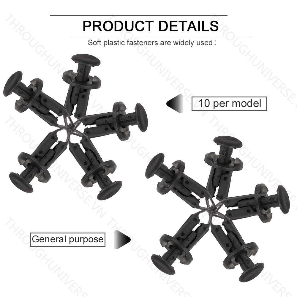 Bộ 190 Đinh Tán Bằng Nhựa Tiện Dụng Cho Xe Hơi