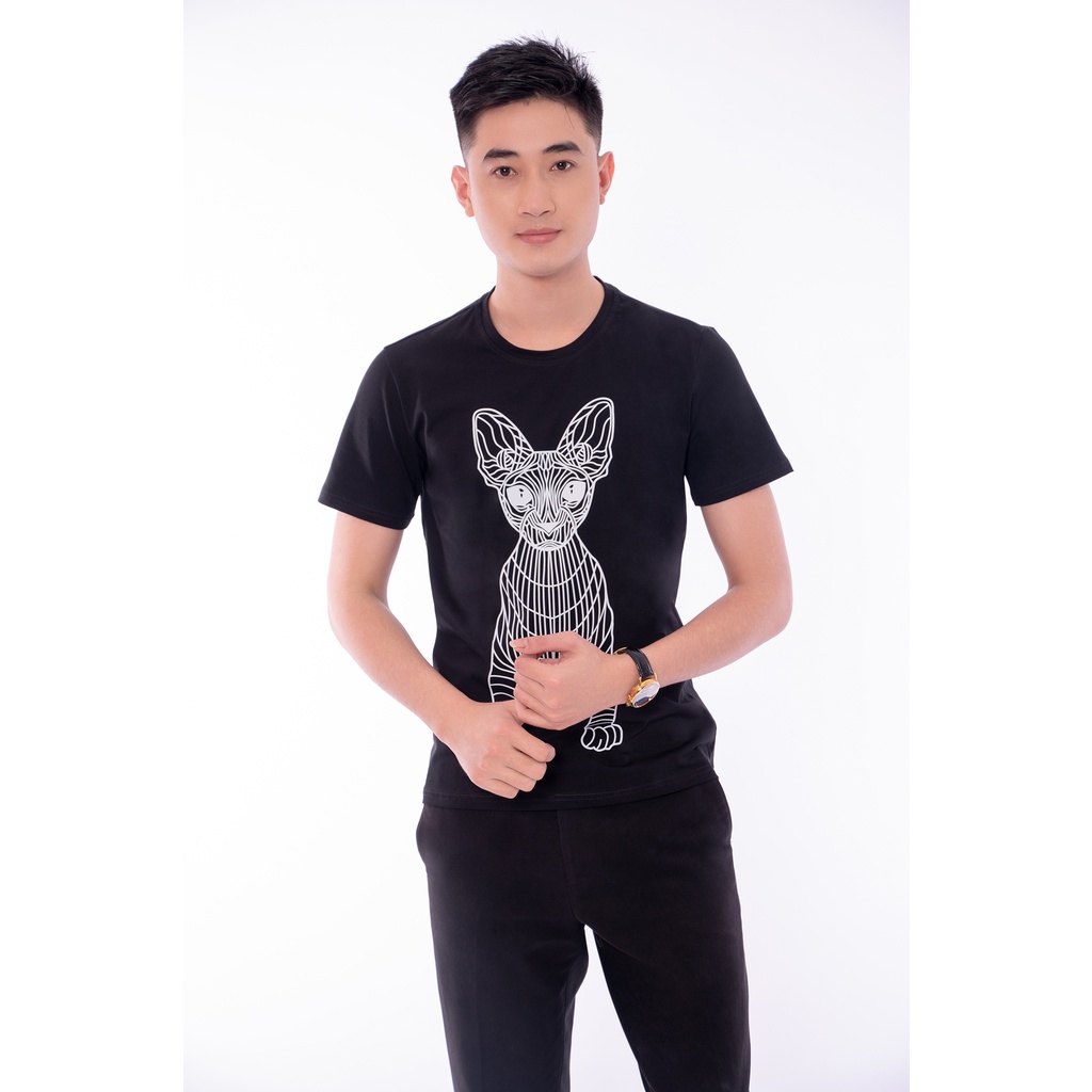 Áo Thun Nam Cổ Tròn In Chó Ai Cập vải cotton dày dặn, co giãn, tay ngắn Co Dãn 4C - AC132