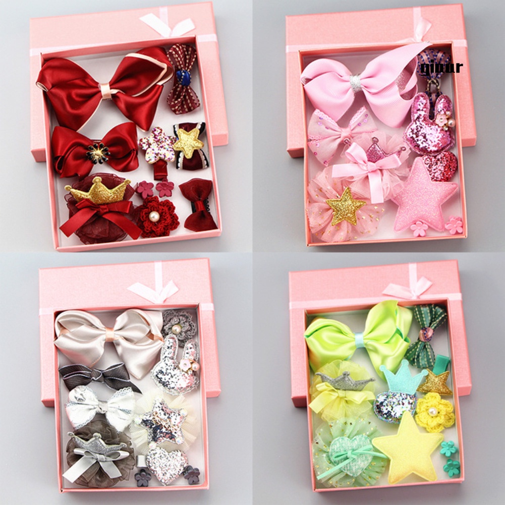Set 10 kẹp tóc nơ xinh xắn cho bé gái