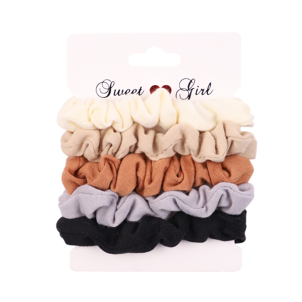 Set 5 dây cột tóc KIDSBOWS màu trơn cho nữ