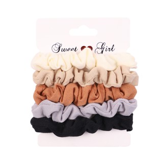 Set 5 dây cột tóc KIDSBOWS màu trơn cho nữ