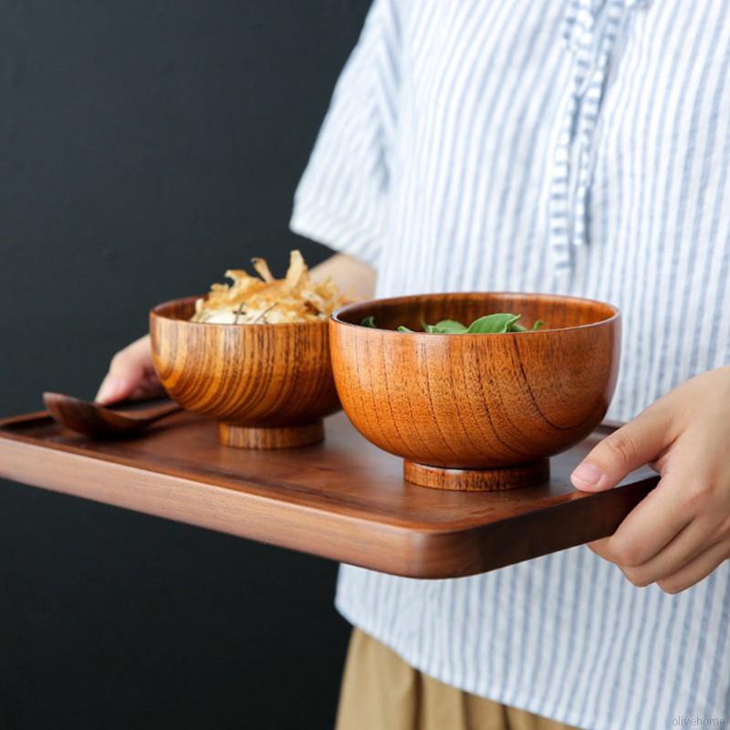 Bát gỗ đựng thức ăn phong cách Nhật Bản cho bé