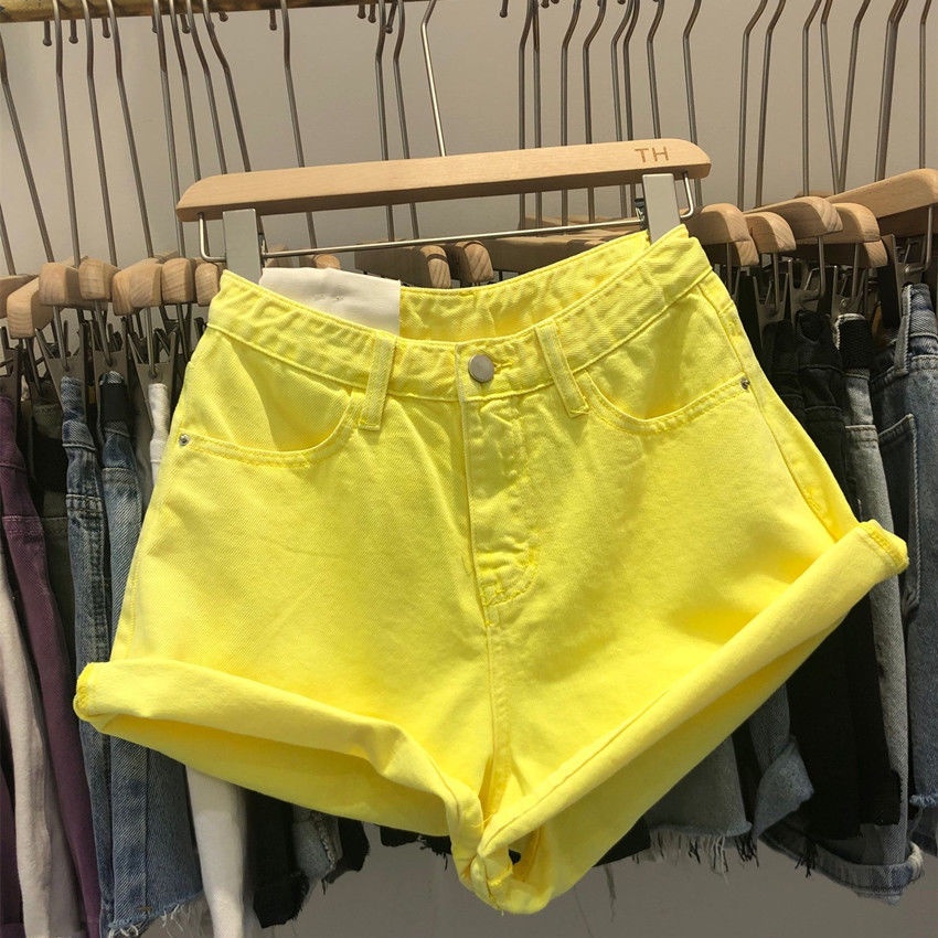 Quần short denim JSC dáng chữ A lưng cao màu kẹo ngọt phong cách Hàn Quốc thời trang mùa hè cho nữ