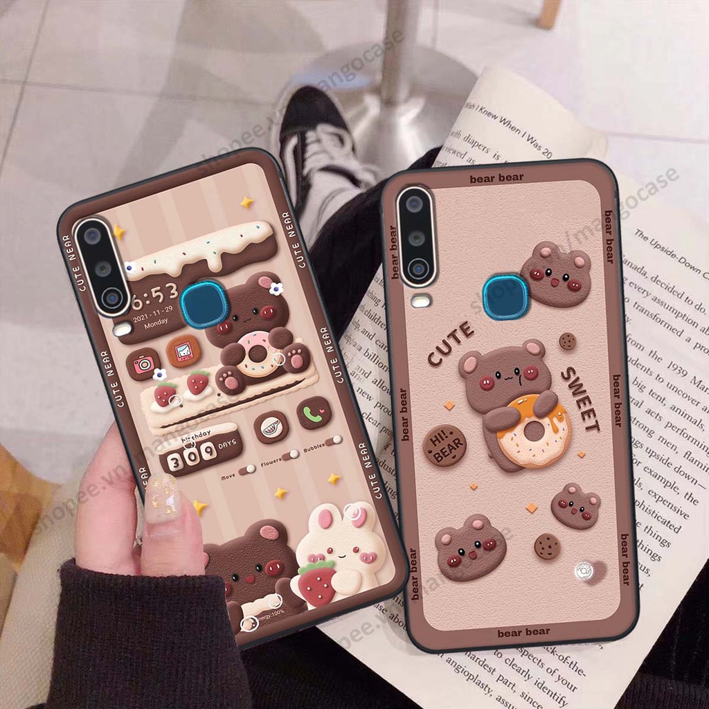 Ốp lưng Vivo U10 / Y12 / Y15 / Y17 hình gấu, thỏ, đồng hồ cute dễ thương