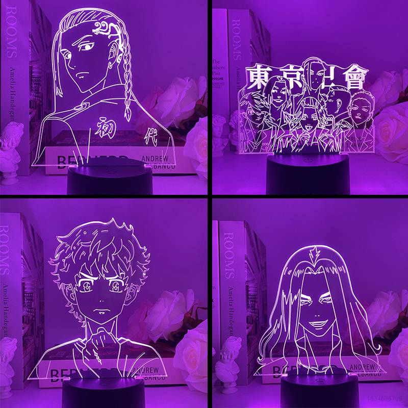 Đèn LED USB hình nhân vật trong anime Tokyo Revengers xinh xắn chạm cảm ứng điều khiển dùng để trang trí nhà cửa