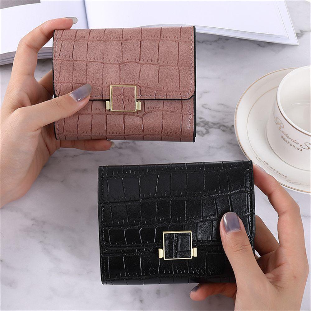 MIHAN1 Practical Mini Business Wallet Men's Crocodile Pattern Hand Wallet Buckle Purse Cash Holder Gift PU Leather Name Card Holder Women's Credit Card Holder/Multicolor