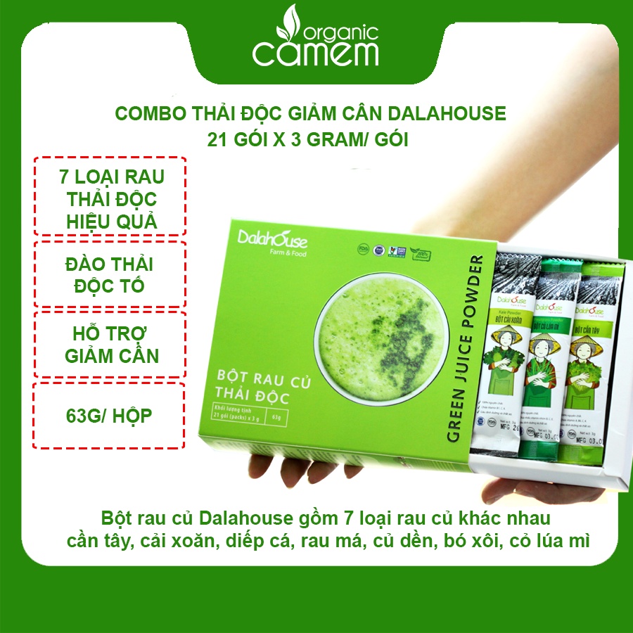COMBO THẢI ĐỘC ĐẸP DA TỪ TỰ NHIÊN DALAHOUSE-THẢI ĐỘC CHỐNG OXYHOA-GIẢM CÂN- NHẸ NHÀNG ĐẸP DA - 21 GÓI
