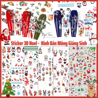 Sticker 3d | giáng sinh noel 2023 | merry christmas | hình dán móng