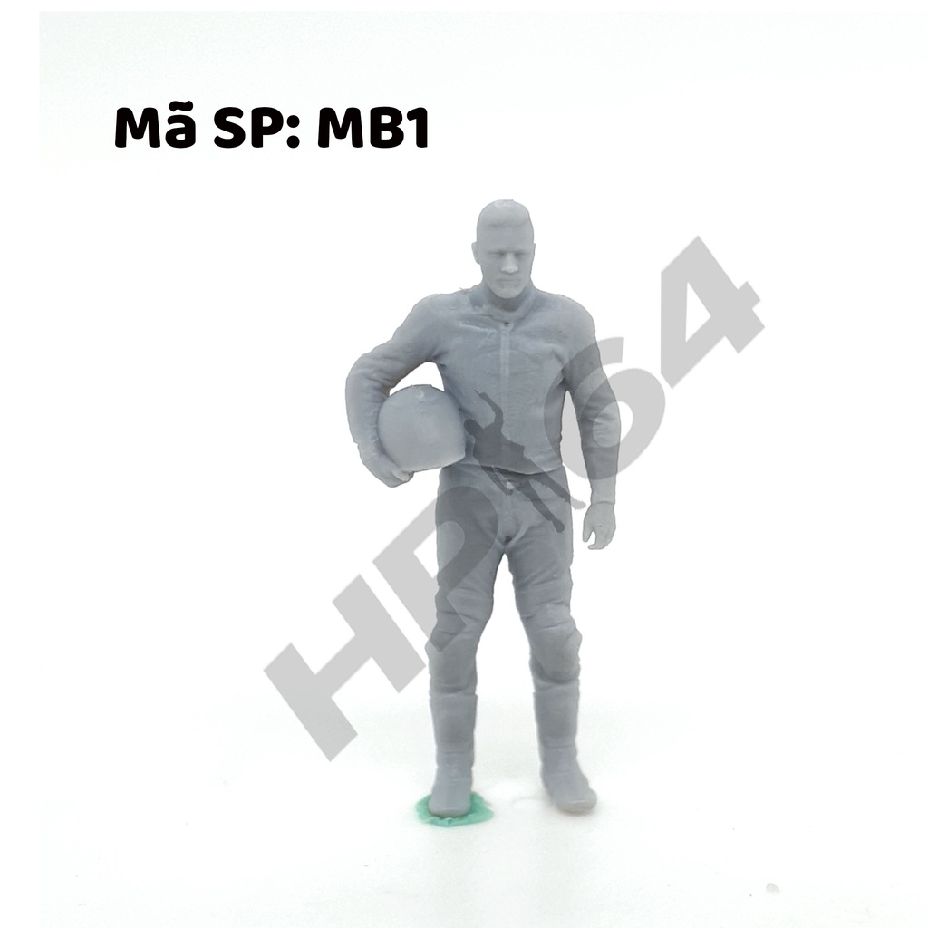 Mô hình nhân vật thô chưa sơn tỉ lệ 1/64 Male Biker