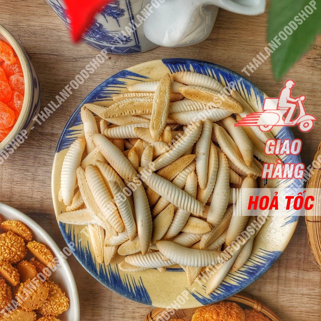 Bánh Men Tăm Vị Truyền Thống Lon 300Gram (Bánh Đuông Dừa/ Bánh Con Sâu/ Bánh Con Sùng)