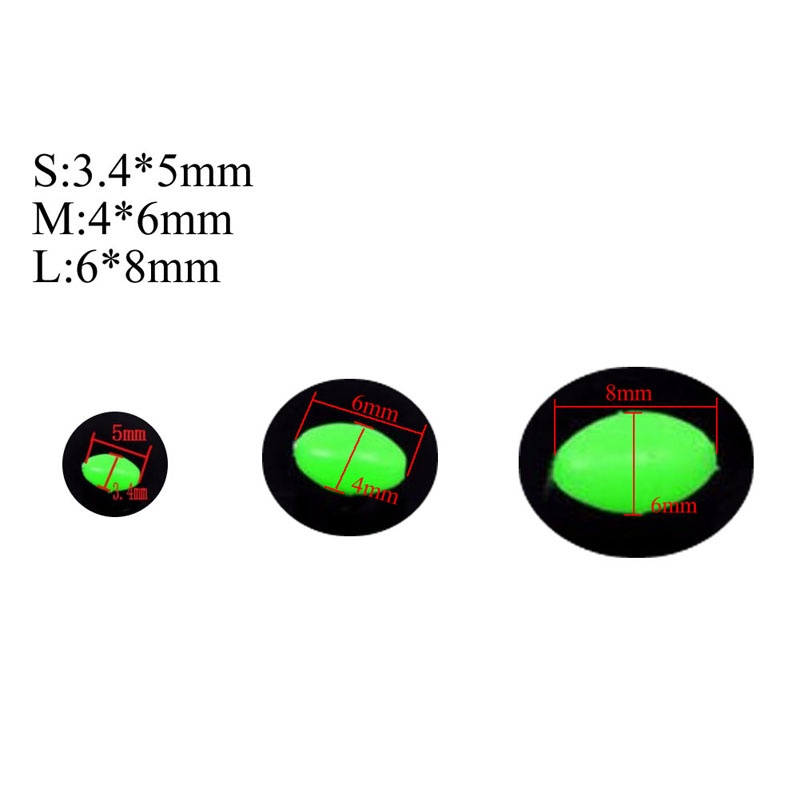 Bộ 100 Phao Nổi Câu Cá Dạ Quang Cứng Hình Oval