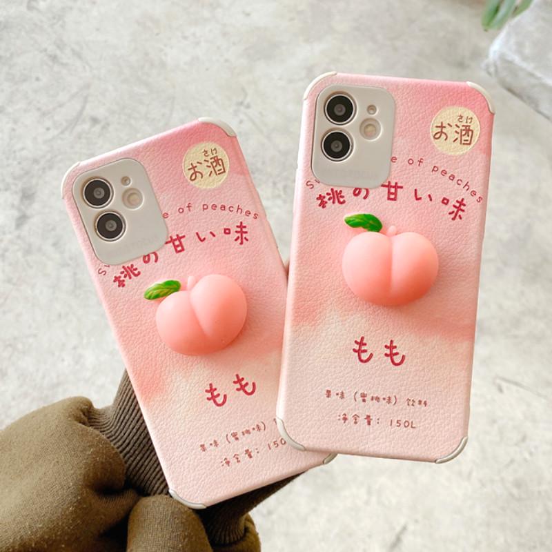Ốp Điện Thoại Chống Sốc In Hình Quả Đào Hồng 3d Cho Iphone 12 11 Pro Max X Xs Max Xr 8 7 Plus | BigBuy360 - bigbuy360.vn