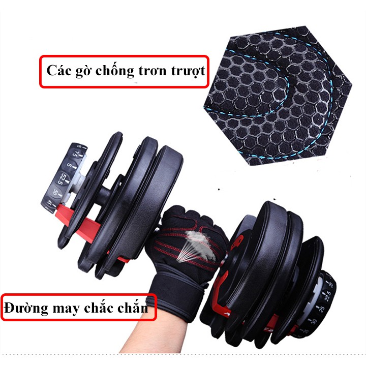 Găng tay tập gym RS917 có đai quấn dài 31cm