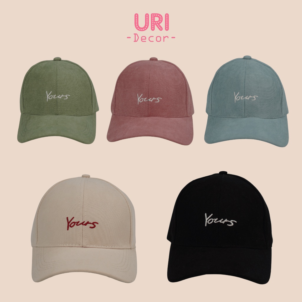 Mũ lưỡi trai, nón kết đội đầu cao cấp thêu chữ Yours chất nỉ nhung Hàn Quốc form unisex URI DECOR