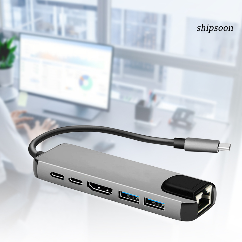 Bộ Chuyển Đổi Usb-C Hub 6 Trong 1 Type-C 4k Hdmi-Compatible Rj45 Ethernet Lan Cho Nintendo Switch | BigBuy360 - bigbuy360.vn