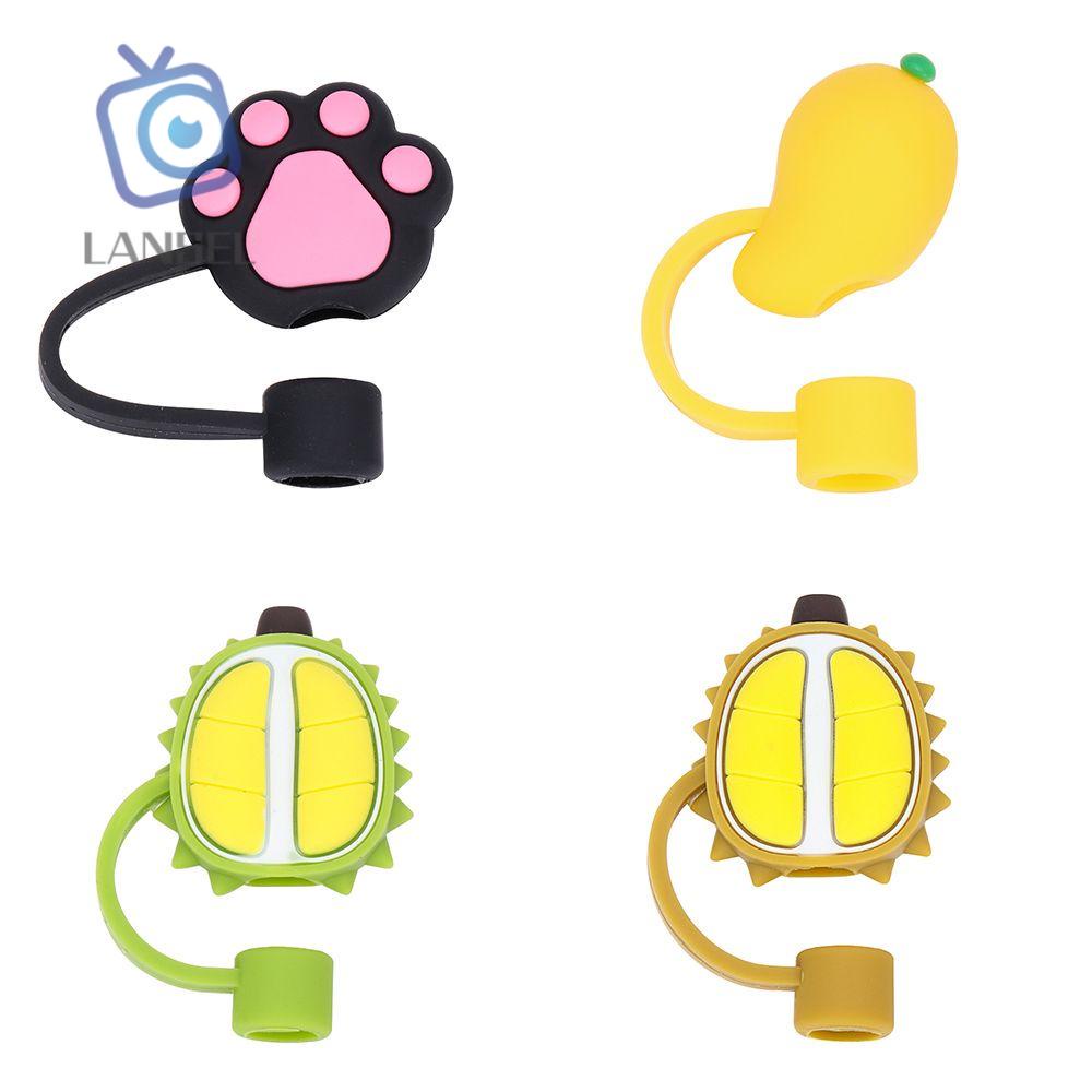 1 Nắp Đậy Ống Hút Bằng Silicon Chống Bụi Thiết Kế Hoạt Hình Dễ Thương