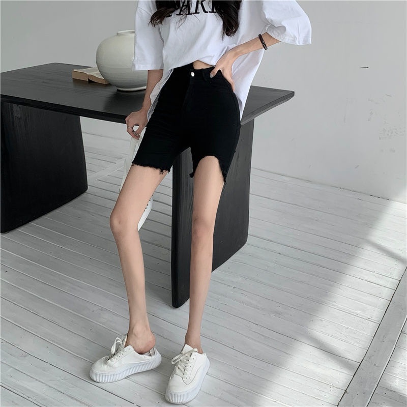 Quần short jean SUXI lưng cao thiết kế ôm sát quyến rũ