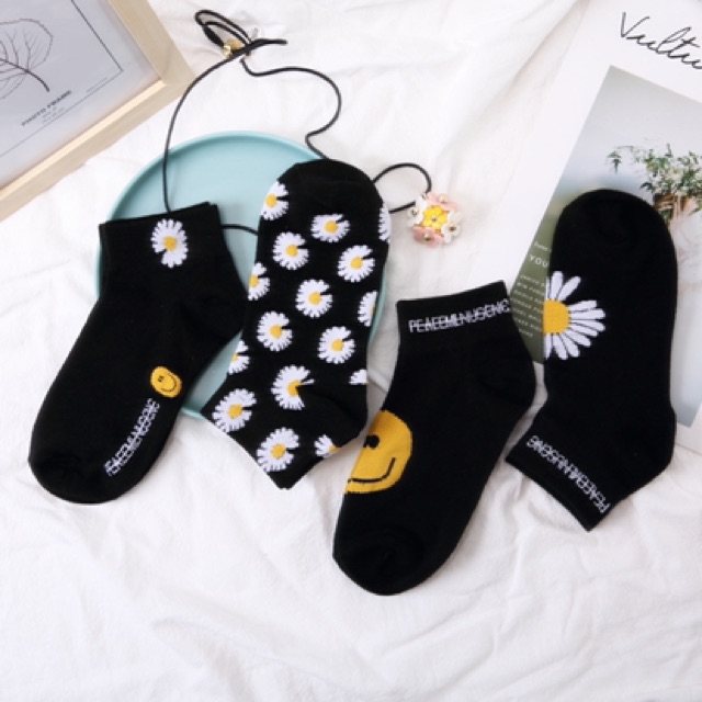 SET 05 Đôi tất hoa cúc Thấp Cổ Unisex GD PMO Phong cách Hàn Quốc - Đôi Vớ Hoa Cúc | FREESHIP FLASHSALE