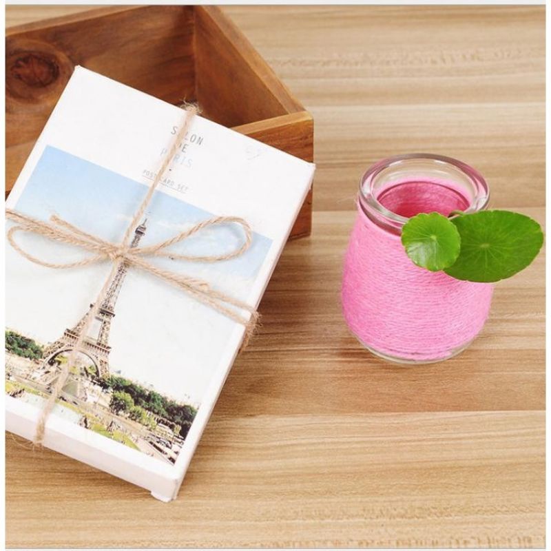 Cuộn dây thừng màu 25m,treo trang trí, làm đồ handmade, quấn chai lọ, nút gỗ bông hoa