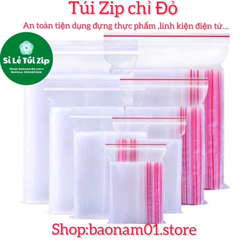 Túi zip chỉ đỏ,túi dip giấy chất lượng ,nhiều kích thước -Trọng lượng 1000g (1kg)
