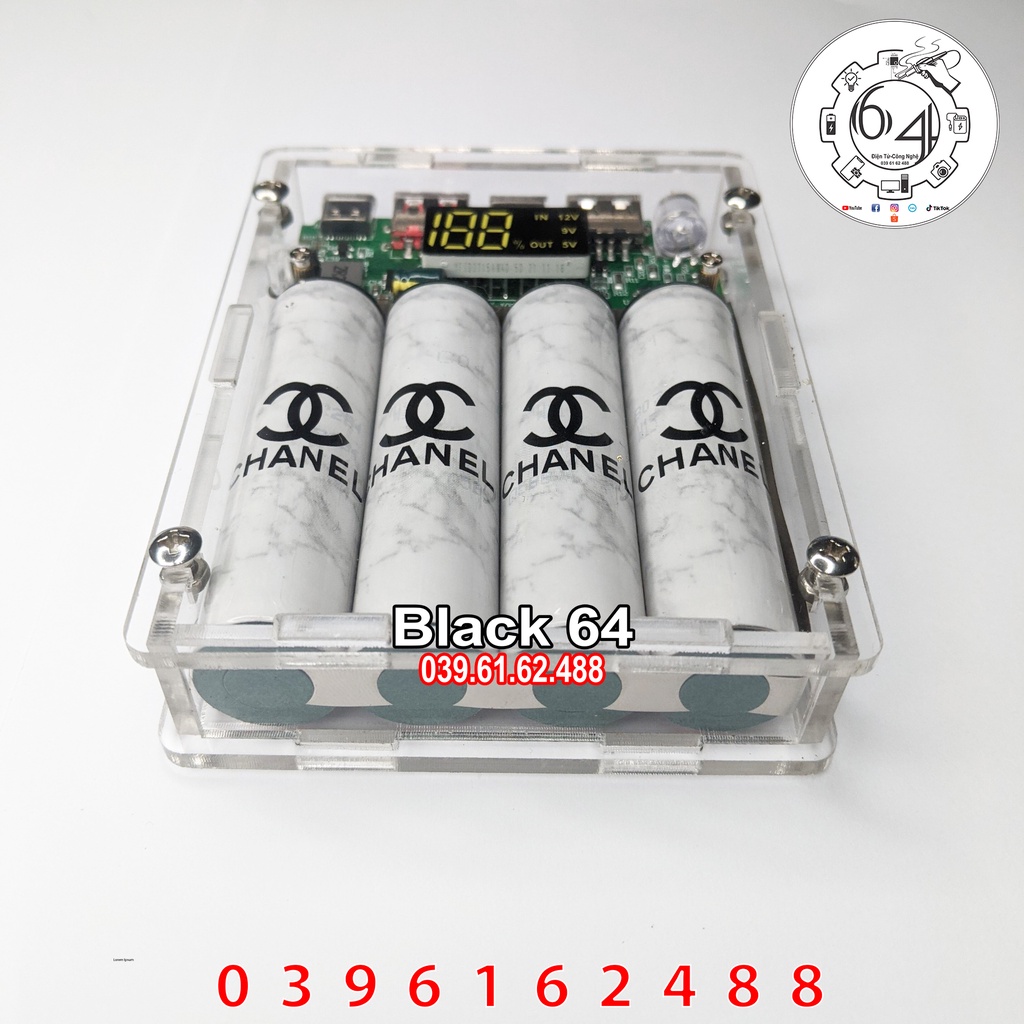 Sạc dự phòng 10.400 mah mica trong suốt siêu ngầu