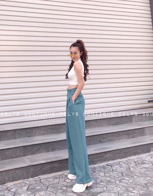 QUẦN CULOTTES [Video + Ảnh thật]quần ống rộng nữ lưng cao dài 103cm QN124