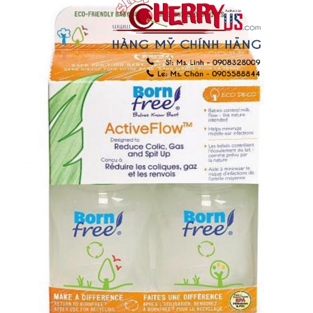 Set 2 bình BornFree ActiveFlow 160ml