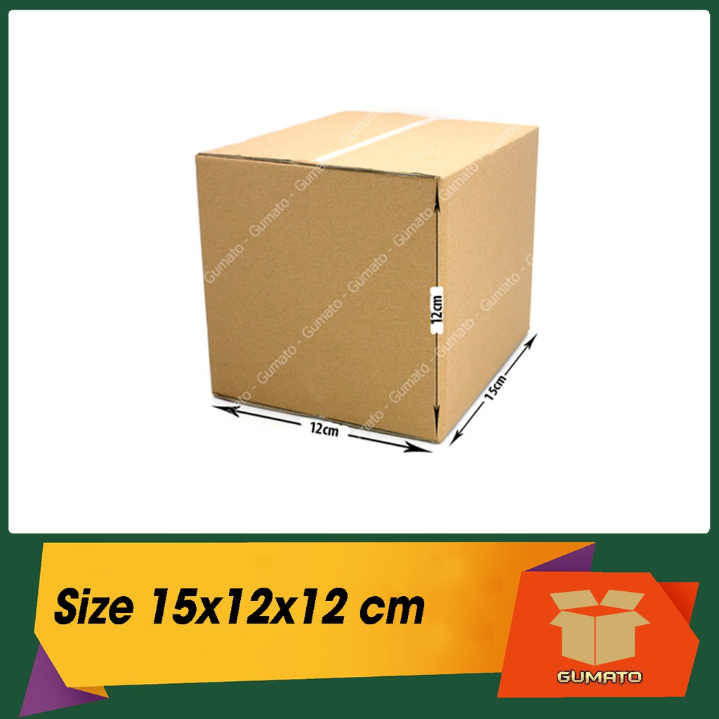 Size 15x12x12 cm, hộp giấy thùng carton gói hàng tại Gumato