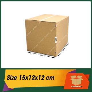 Size 15x12x12 cm, hộp giấy thùng carton gói hàng tại Gumato (Mã số P29)