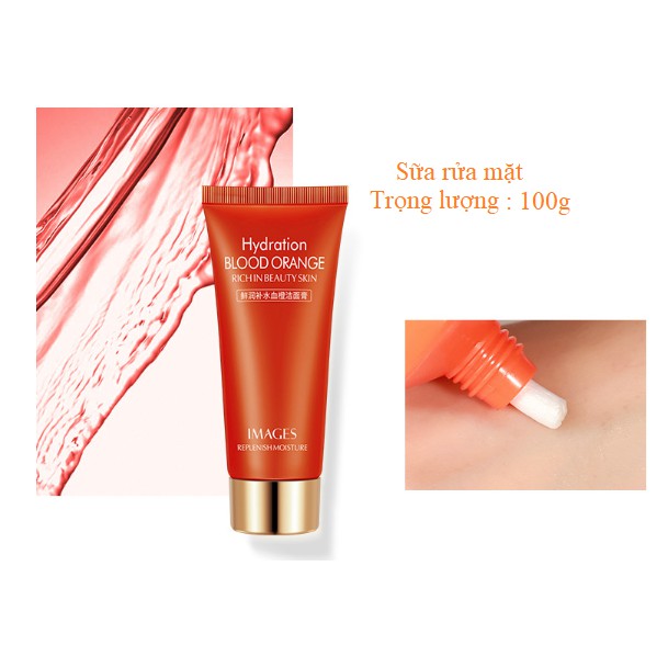 [Mã 66FMCGSALE hoàn 8% xu đơn 500K] Bộ dưỡng ẩm - Dưỡng trắng - Chống lão hóa Blood Orange Rich In Beauty Skin 5 món