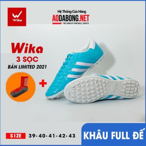 Giầy bóng đá phủi 3 sọc, CT3 chính hãng Wika đế TF bền, rẻ, đẹp tặng tất.