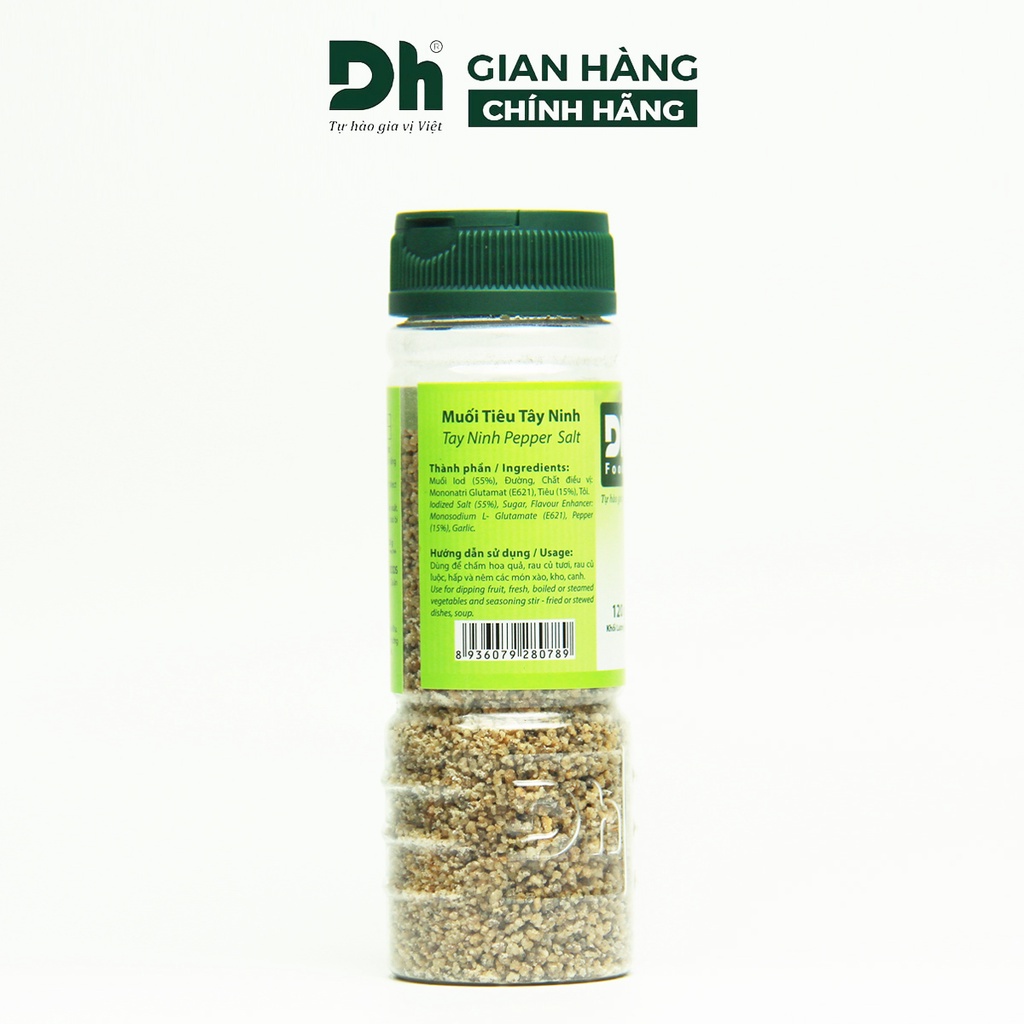 Muối tiêu Tây Ninh DH Foods gia vị chấm hoa quả chế biến thực phẩm loại 1 thơm ngon 60/80/120gr - DHMTN48