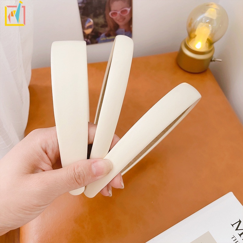 Băng Đô Cài Tóc Bằng Da PU Màu Trắng 1.5 2 3cm ZOEVNXH
