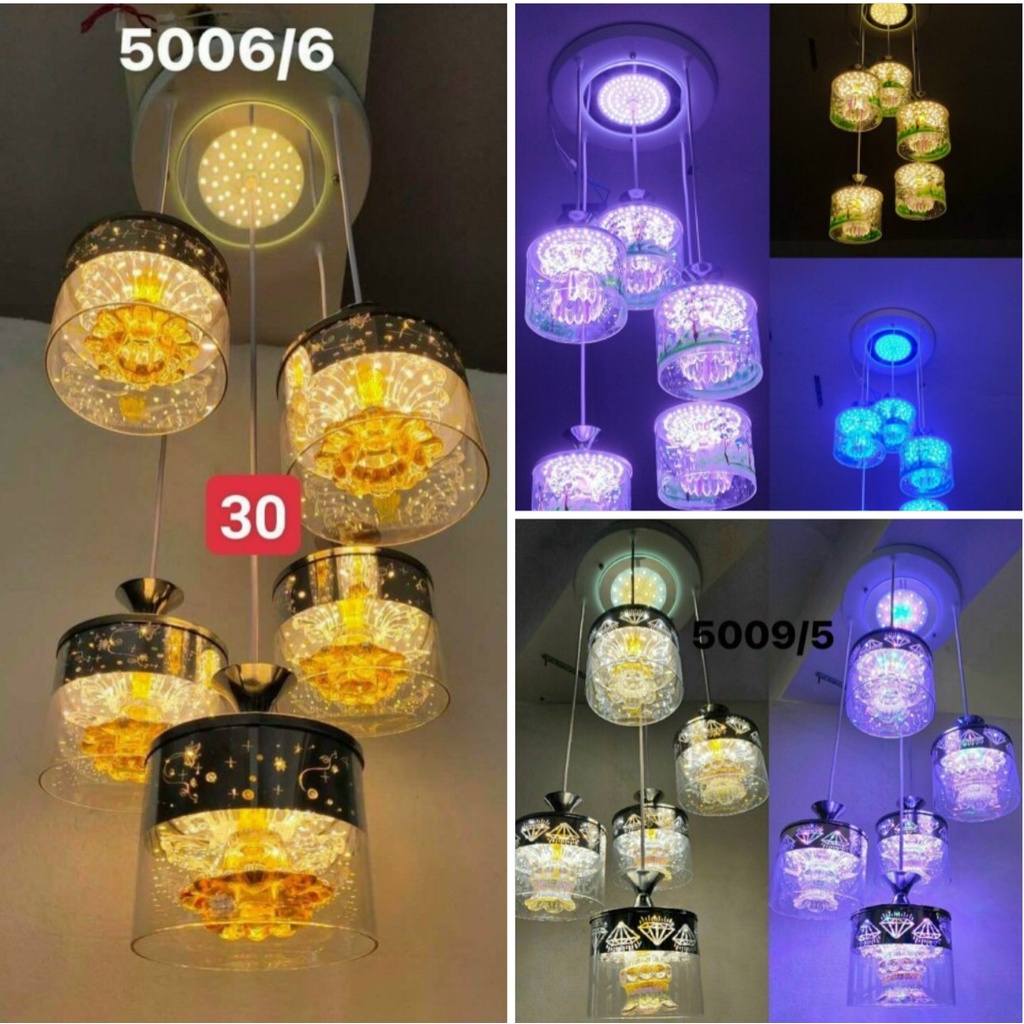 Đèn Thả 5 Chao - Đèn Trang Trí Phòng Bếp