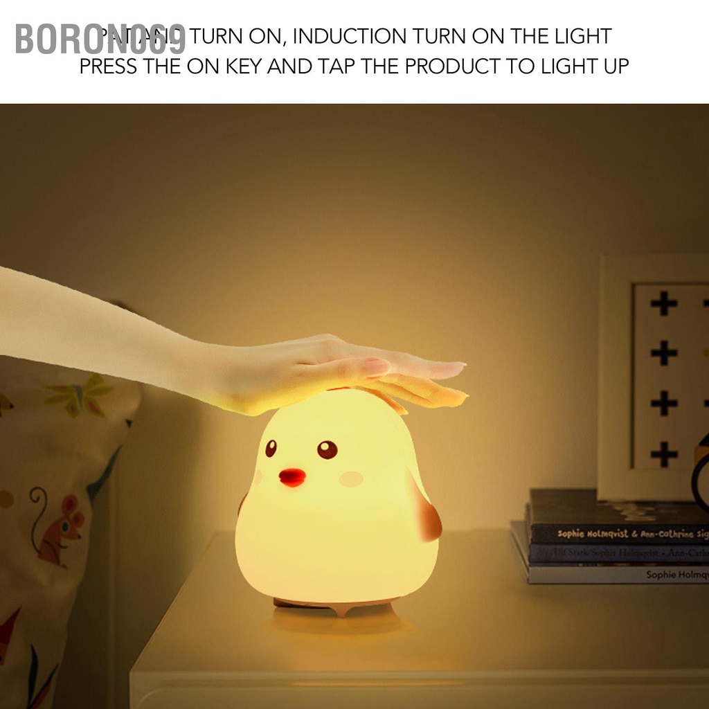 Đèn ngủ LED Sáng tạo Hình con gà USB Sạc cho Trẻ em dễ thương với cảm biến ứng Boron069