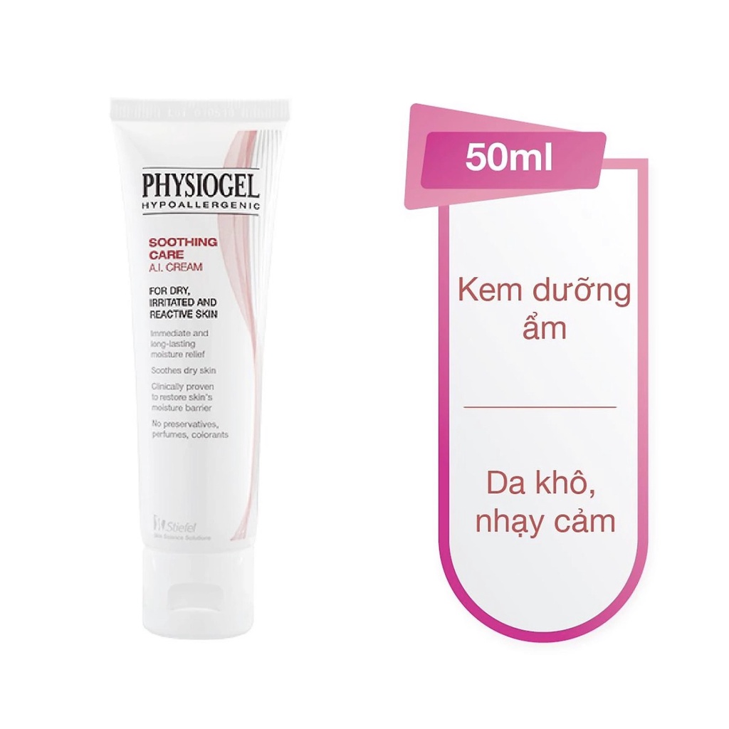 KEM DƯỠNG ẨM PHYSIOGEL HYPOALLERGENIC SOOTHING CARE A.I CREAM 50ML