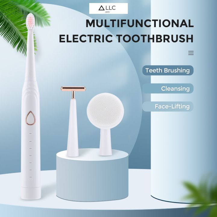 Bàn chải điện 3 in 1 sonic electric , máy rửa mặt kiêm mát xa mặt công nghệ Đức bản 2023