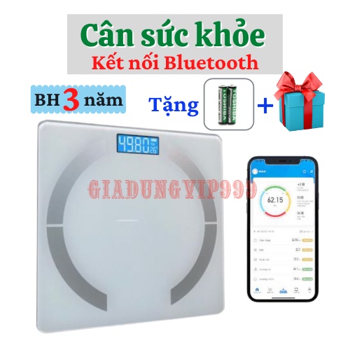 [SIÊU HOT] Cân điện tử ❣️ Cân sức khỏe thông minh cao cấp kết nối App điện thoại bluetooth phân tích mỡ và chỉ số cơ thể