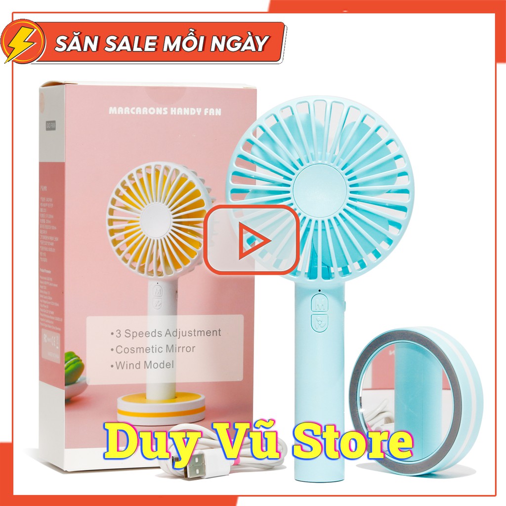 Có Sẵn Quạt Mini Cầm Tay Macaron [ Hàn Quốc ][ Cao Cấp ][2000Mah][ Có Video Thực Tế ]