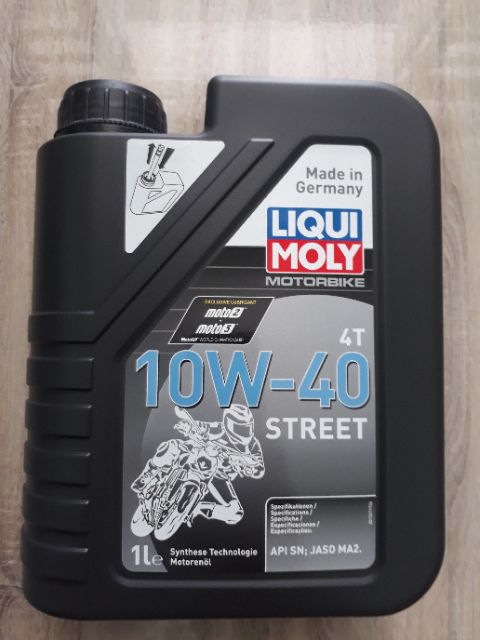 Dầu nhớt tổng hợp xe số và xe tay côn Liqui Moly Motorbike Street 10W-40 1L