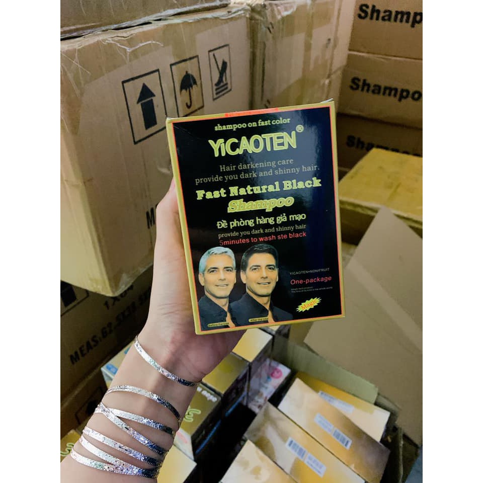 gội Là Đen - HỘP 10 GÓI DẦU GỘI ĐEN TÓC YOSATEN FAST NATURAL BLACK SHAMPOO | BigBuy360 - bigbuy360.vn