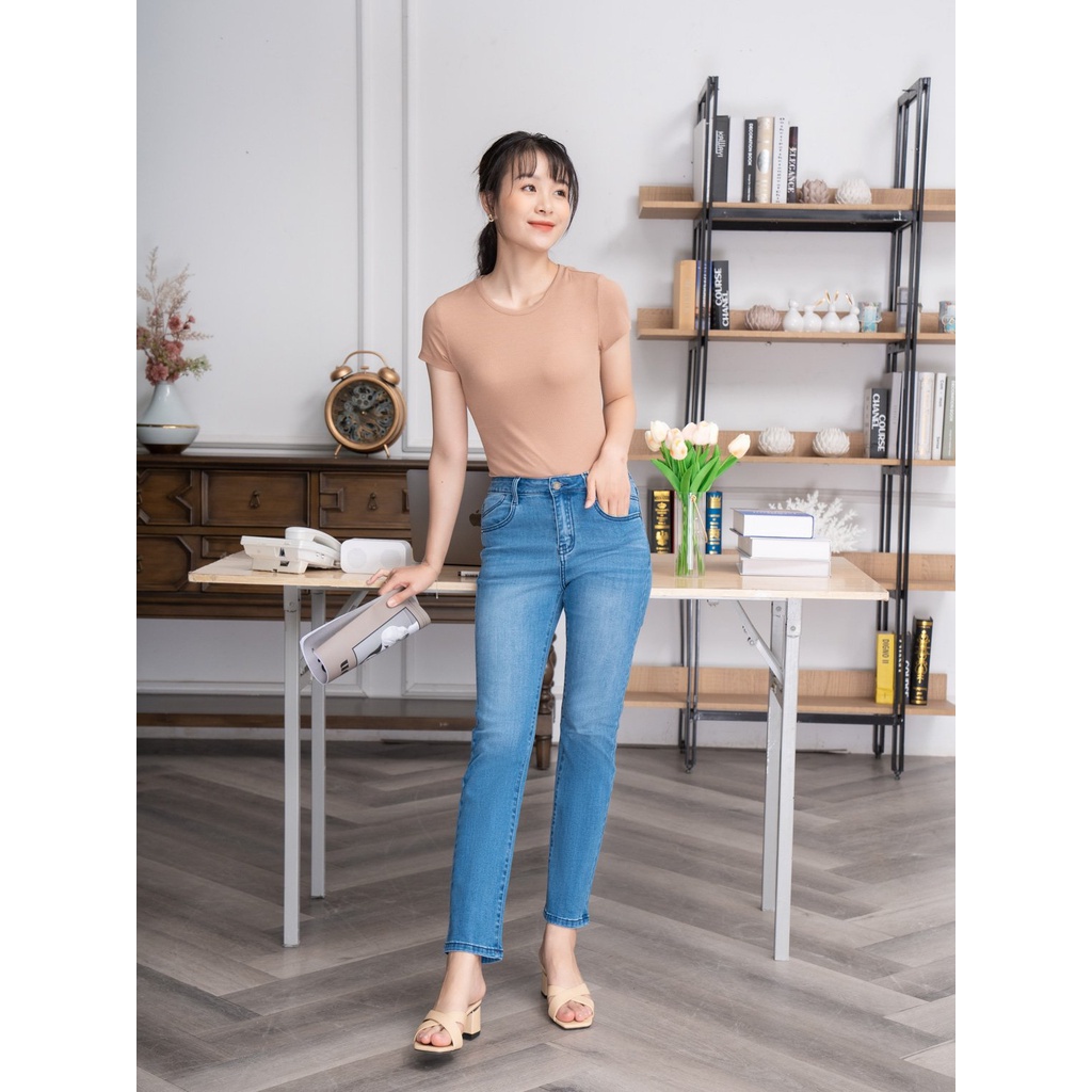 Quần Jean Nữ Ống Đứng Coolmax Co Giãn 4 Chiều QJN5078